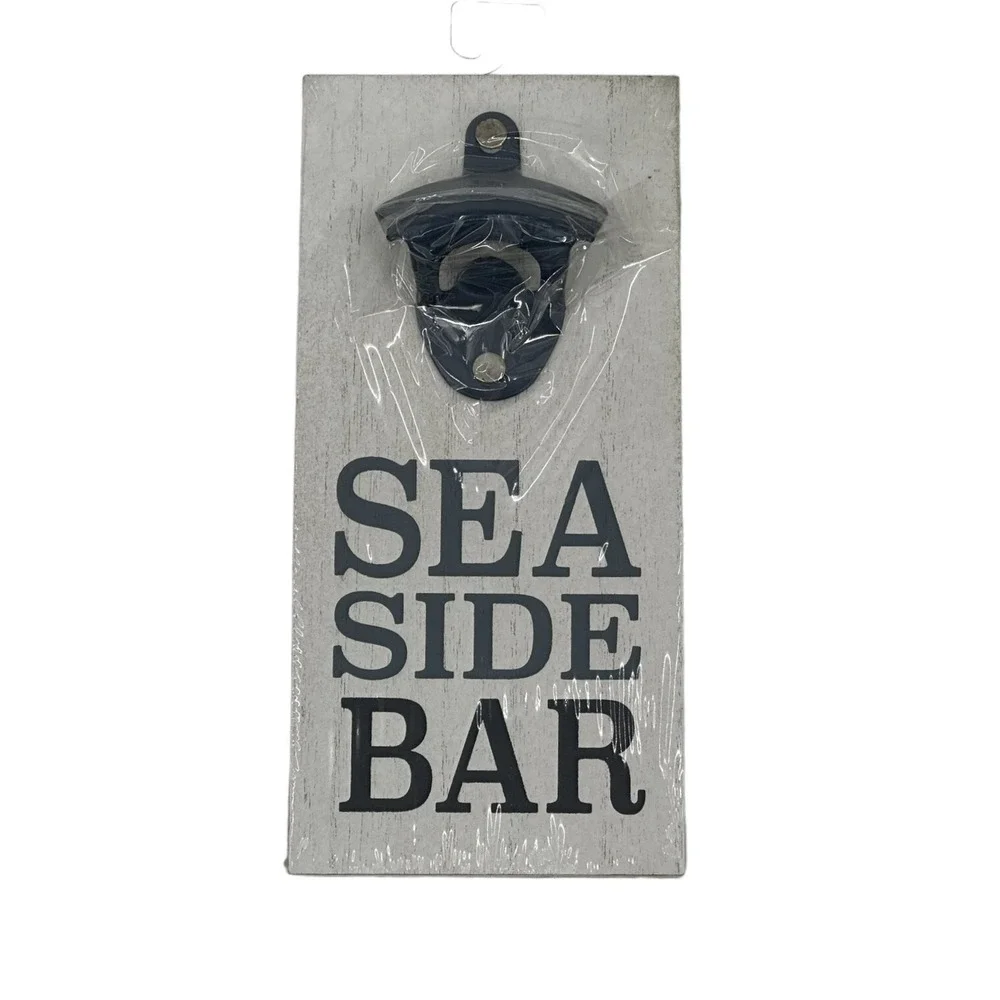 Sea Side Bar Wall Mounted Bottle Opener Bar Sign Nautical Soda Beer 9